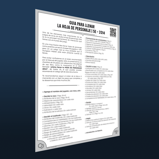 Guia para llenar la Hoja de Personaje | 5e - 2014